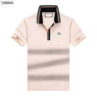 Gucci7435 Phong Cách Mới Áo Thun Tay Ngắn Kinh Doanh Phù Hợp Với Tất Cả Trận Đấu Cotton Nguyên Chất Áo Sơ Mi polo Nam Ve Áo