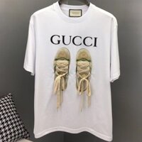 Gucci7691 Phong Cách Mới Cotton Nguyên Chất Cùng Phong Cách Áo Thun Nữ Rời Nam Nữ Cặp Đôi