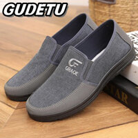 GUDETU  Giày Đế Mềm Thời Trang Xuân Thu Cho Người Già Giày Lười Vải Thời Trang Cổ Điển Cho Nam Giày Thể Thao Chống Trượt Thoáng Khí Thời Trang Cho Nam