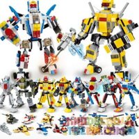 GUDI 8707  ĐẠI CHIẾN ROBOT BIẾN HÌNH 8 TRONG 1 bộ đồ chơi xếp lắp ráp ghép mô hình Power Rangers Super Sentai 5 Anh Em Siêu Nhân