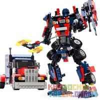 GUDI 8713  THỦ LĨNH TỐI CAO AUTOBOT ROBOT BIẾN HÌNH XE ĐẦU KÉO PETERBILT bộ đồ chơi xếp lắp ráp ghép mô hình Transformers TRANSFORM SERIES Robot Đại Chiến Người Máy Biến Hình 379 khối