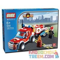 GUDI 9208 non Lego XE BÁN TẢI CỨU HỎA bộ đồ chơi xếp lắp ráp ghép mô hình City FIREMAN FIRE RESCUE TRUCK Thành Phố 122 khối