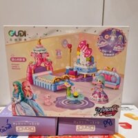 GUDI _ đồ chơi lắp ghép xếp khối Phòng ngủ của Princess Candy's (4 mẫu) 202pcs, 6ages+, Model 30005A