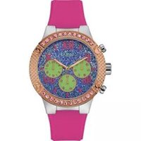 Guess Contender Pink Silicone Watch 44mm