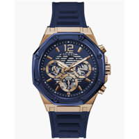 Guess GW0263G2 Rose Gold Chỉnh Trường Hợp Màu Xanh Silicone Men Watch