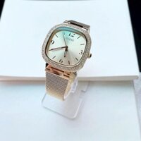 Guess Mặt Vuông |Nữ Giới |Dây Mesh Lưới Vàng Gold |Máy Pin (Quartz) |Size 32mm