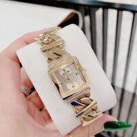Guess Mặt Vuông |Nữ Giới |Đính Đá |Dây Mắt Xích Vàng Gold |Máy Pin (Quartz) |Size 21mm