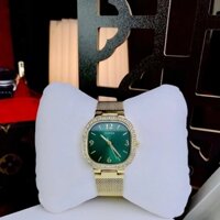 Guess Mặt Vuông Xanh Lá |Nữ Giới |Dây Mesh Lưới Vàng Gold |Máy Pin (Quartz) |Size 32mm