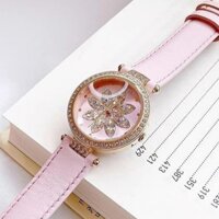 Guess Quartz GW0382L1 Gold Tone Case Pink Genuine Leather - Đồng Hồ Nữ