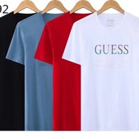 Guess8525 Áo thun nam tay ngắn in chữ phong cách mới