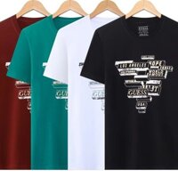 Guess8525 Phong Cách Mới Ngắn Tay In Chữ Đơn Giản Áo Thun Nam Thường Ngày