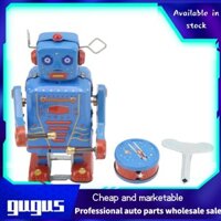 Gugushop Clockwork Drumming Robot Toy Tinplate Retro Hand Made Drum Wind Up