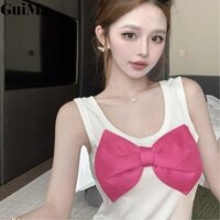 Guima Mùa Hè Nhỏ Tươi Ngọt Ngào Không Tay Nơ Trái Tim Nữ Sling Top