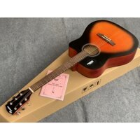 guitar acoustic Rosen R135 mầu vàng xì viền đen nhiều phần quà hấp dẫn lên đến 10 món phụ kiện cho khách hàng thân yêu