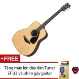 Guitar acoustic Yamaha F370 (màu vàng gỗ) + Tặng máy lên dây đàn Tuner ET-33 và 1 phím gãy guitar