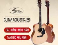 [GUITAR GIÁ TỐT] Đàn Guitar Acoustic Ba Đờn J-260 ( màu gỗ) Tặng Bao đàn cao cấp 3 lớp