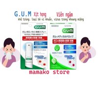 #GUM / 2 phân loại ,dạng xịt và viên ngâm / Xịt diệt khuẩn 15 ml, khử trùng  vị bạc hà the mát và viên ngậm thơm miệng