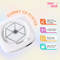 GUMMY CD PLAYER - Máy Nghe Nhạc Treo Tường Tích Hợp Loa Bluetooth Radio, Có Bản Sạc Pin Portable - Grey Bear Gift Shop