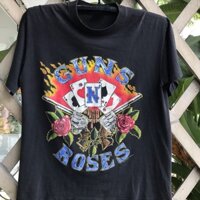 Guns n roses high street fog poker chic hip hop rock short sleeve men's and women's cotton print t-shirt