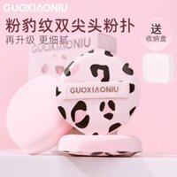 Guo Xiaoniu Hồng Da Báo In Hai Cánh Bột Puff Marshmallow Air Cushion Kem Nền Trang Điểm Mặt Đặc Biệt Ướt Và Khô