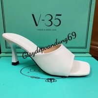 Guốc cao gót 7 phân da trơn mũi vuông(ảnh thật)