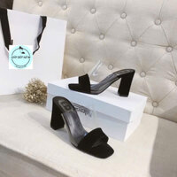 Guốc cao Gót 7p Quai Trong Phối Viền Đen Mũi hàng QC