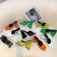 Guốc cao gót gót vuông xéo cao mã VT1184 -Giày cao gót 9cm hở mũi quai ngang bản rộng