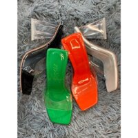 guốc cao gót mũi vuông 9cm, quai mika xịn siêu mềm dẻo