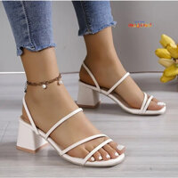 Guốc cao gót quai dây thời trang có bigsize gót vuông cao 5p quai có thể điều chỉnh thành dép hoặc sandal tùy ý