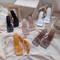 GUỐC CAO GÓT THỜI TRANG MŨI VUÔNG KIỂU DÁNG XỎ NGÓN PHỐI DÂY QUAI MẢNH GÓT NHỌN CAO 5CM  MS055P