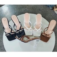 Guốc cao gót trong kiểu 7.5cm quai dây mảnh kẹp ngón - G113