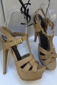 Guốc cao gót Ysl hình chéo dây phối phụ kiện