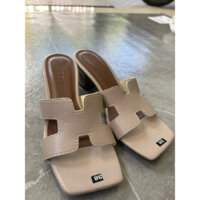 Guốc đế vuông cao 5cm quai da chữ hờ thanh lịch