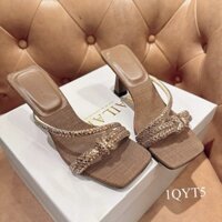 Guốc Dép Gót Cao 7 Phân Quai Dây Đá Gút Kiểu Sang Xịn