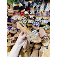 Guốc gỗ cao 5p hai dây cườm - ACKids💎