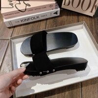 Guốc gỗ đen truyền thống nữ đơn giản tinh tế