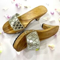 Guốc gỗ guốc mộc cao gót 7 phân quai ngang xoàn cao cấp