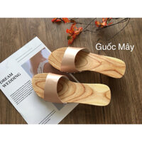 Guốc Gỗ Mộc Truyền Thống Quai Lụa