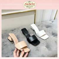 Guốc nữ 5 phân mũi vuông 5 phân Thiên Hương giày VNXK BP37L167 Dép cao gót nữ 5p cm sandal đế vuông giá rẻ