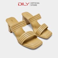Guốc nữ DILY đế vuông quai ngang bản to siêu tôn chân, dép guốc cao gót mũi vuông thời thượng cao 7cm AA0422