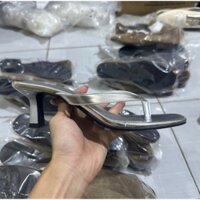 Guốc Nữ Hàng Hiệu, Giày Cao Gót Nữ Gót Nhọn 7 Phân Mũi Vuông Hở Xỏ Ngón Cao Cấp, Giày Xuất Xịn YAMI