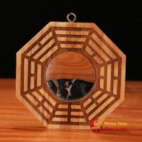 Gương Bát Quái Gỗ Đào Cầu lồi tiểu