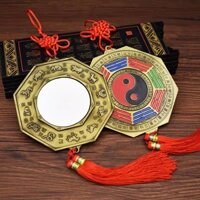 Gương bát quái tiên thiên âm dương phẳng hợp kim 15cm