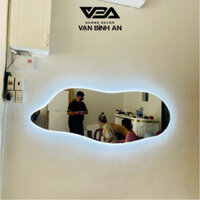 Gương Bỉ AGC Nhập Khẩu Gương Cá Mập (Treo Ngang) Decor Spa Cảm Ứng Đèn LED Cao Cấp Vạn Bình An