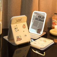 Gương cầm tay gương mini để bàn Gương gấp LED, Bàn học sinh ký túc xá, Gương trang điểm, Gương nhỏ phát sáng có đèn, Tủ quần áo, Mang theo, Du lịch