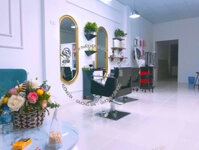 Gương cắt tóc bo tròn 2 đầu màu vàng giá rẻ GCT26