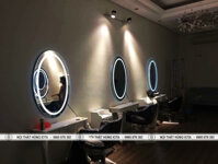 Gương cắt tóc tròn có đèn trong gương đẹp giá rẻ GCT12A