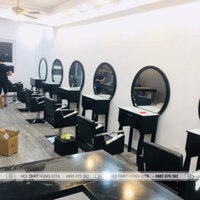 Gương cắt tóc tròn màu xám GCT06