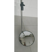 Gương cầu lồi soi gầm xe, kiểm định xe đường kính gương 25cm-30cm tay inox 1.68m