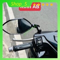 Gương Chiếu Hậu AB Chân Xoay 360 độ Gập mặt đồng hồ Gắn Các Dòng Xe Máy (Gương trái) Kèm ốc nối